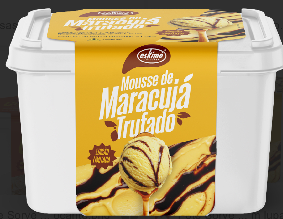 MOUSE DE MARACUJÁ C/ TRUFA - POTE DE 2 LITROS